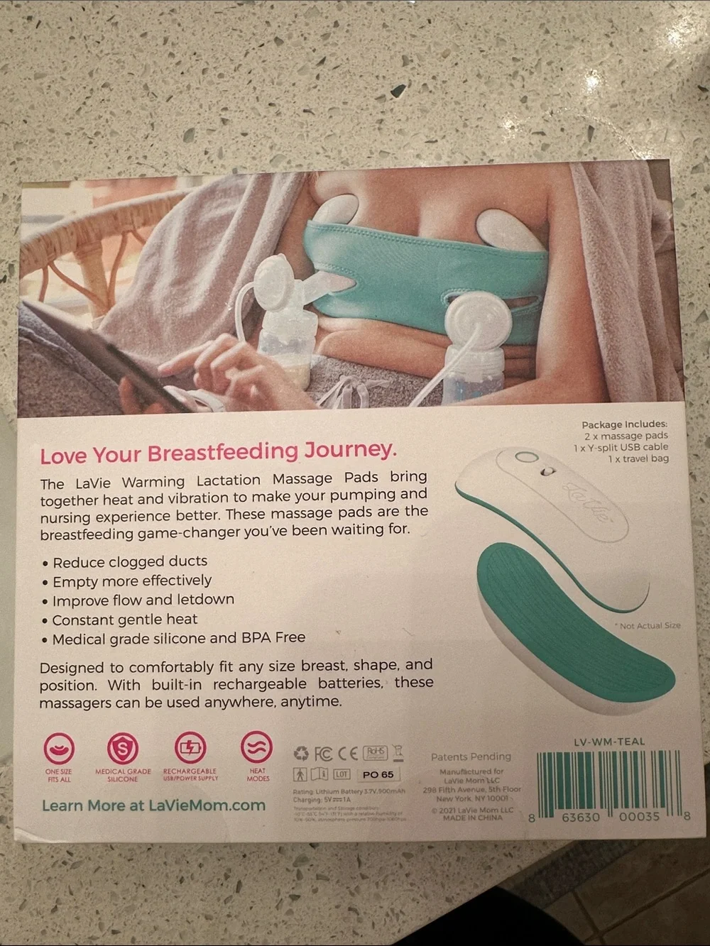 La vie Warming Lactation Massage Pads - Teal